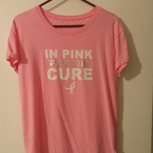 Susan G. Komen "In Pink For The Cure" Pink Short Sleeve T-Shirt Size L (12/14)